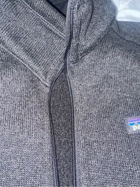 Patagonia Black Heather Fleece Jacket with Multicolor Logo